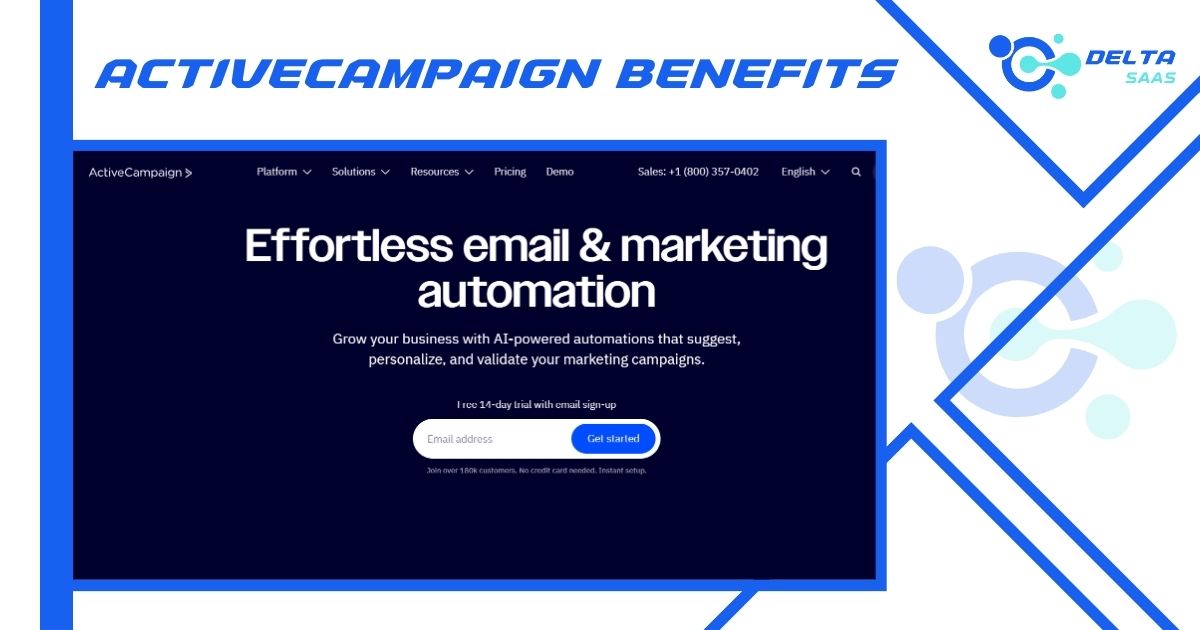 ActiveCampaign Benefits by Delta SaaS