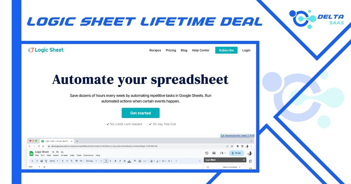 Logic Sheet Lifetime Deal by Delta SaaS