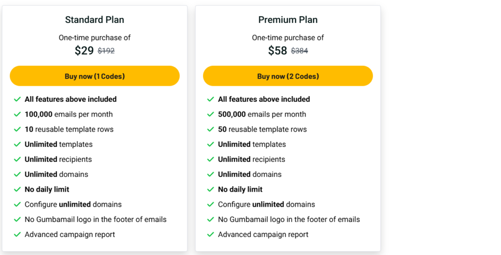 Pricing Gumbamail