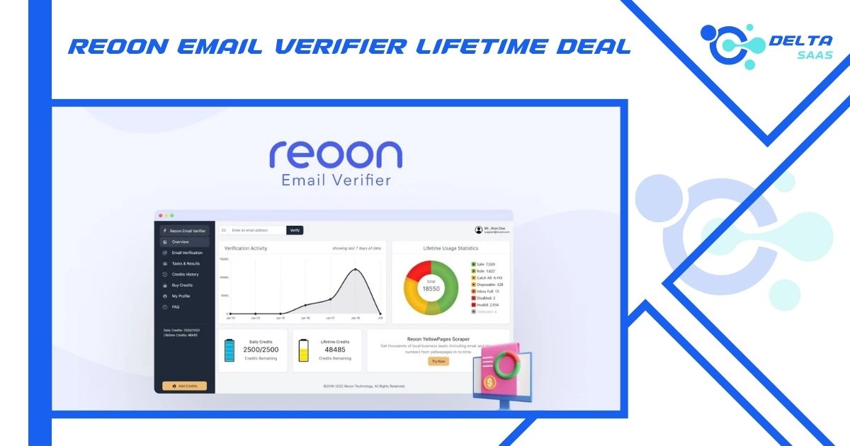 Reoon Email Verifier Lifetime Deal by Delta SaaS